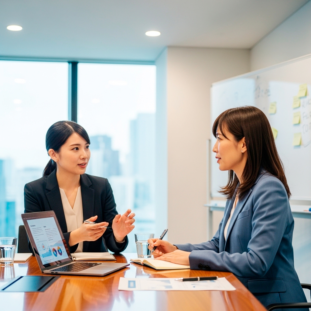 会議をしている女性のイメージ画像